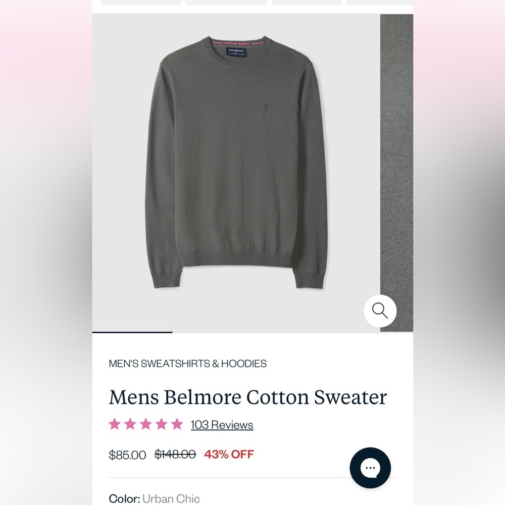 Psycho Bunny Dark Gray Crewneck Sweater